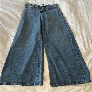 Mango Flare Wide-Leg Denim Jeans